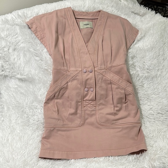 Fendi Light Pink 100% Cotton Dress - Size 44 (US Size 8) - Picture 1 of 11